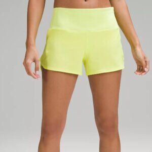 Lululemon Speed Up HR Lined Shorts 4" Electric Yellow Size 8